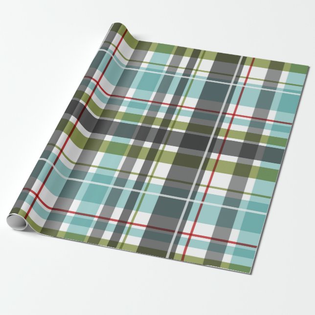 Papel De Regalo Navidades hermosos Tartán (Desenrollado)