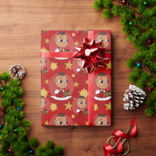 Papel De Regalo Navidades hispanos, personalizado de bebé