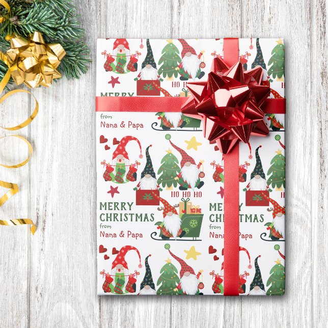 Papel De Regalo Navidades Ho Ho Ho Happy Santa Gnomes (Subido por el creador)
