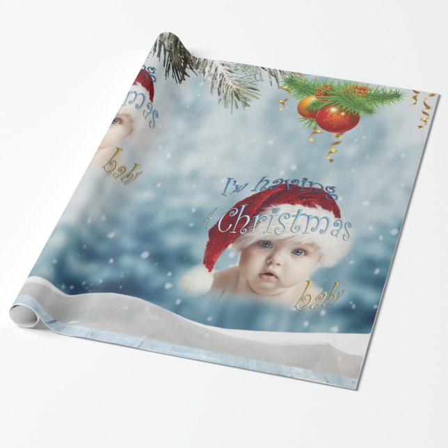 Papel De Regalo Navidades Holiday Baby Shower (Desenrollado)