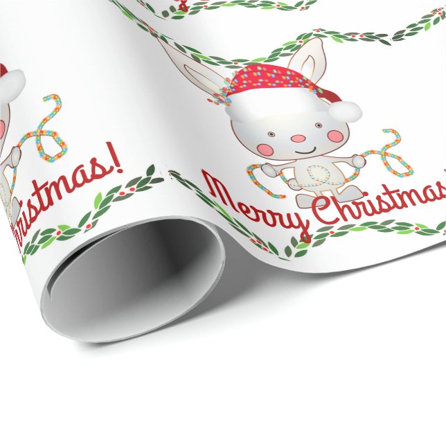 Papel De Regalo Navidades Holiday Bunny (Esquina del rollo)
