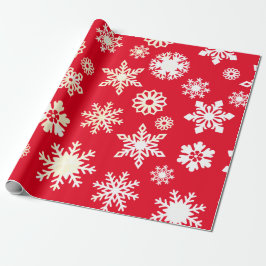 Papel De Regalo Navidades Holiday Snowflakes Pattern Red