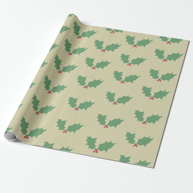 Papel De Regalo Navidades Holly (Desenrollado)