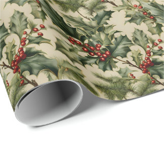 Papel De Regalo Navidades Holly Berry