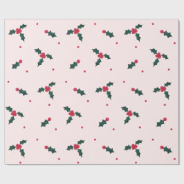 Papel De Regalo Navidades Holly Berry y deja vacaciones