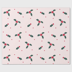 Papel De Regalo Navidades Holly Berry y deja vacaciones