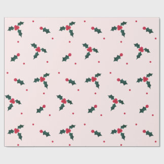 Papel De Regalo Navidades Holly Berry y deja vacaciones