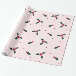 Papel De Regalo Navidades Holly Berry y deja vacaciones