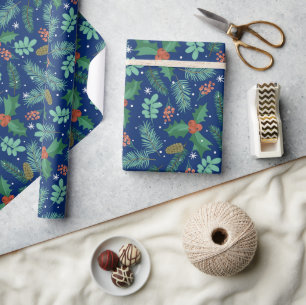 Papel De Regalo Navidades holly y pinecones sin fisuras patrón 2