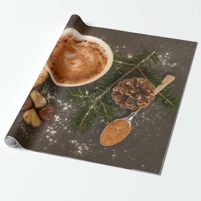 Papel De Regalo Navidades horneando galletas chocolate cuchara de  (Desenrollado)