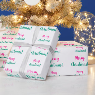 Papel De Regalo Navidades Hot Pink Green Merry Christmas