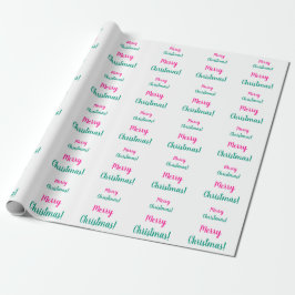 Papel De Regalo Navidades Hot Pink Green Merry Christmas