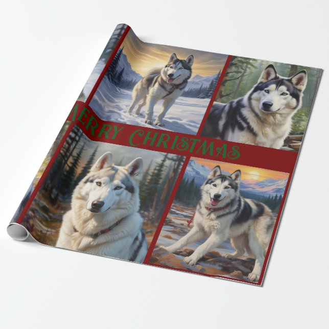 Papel De Regalo Navidades Husky (Desenrollado)