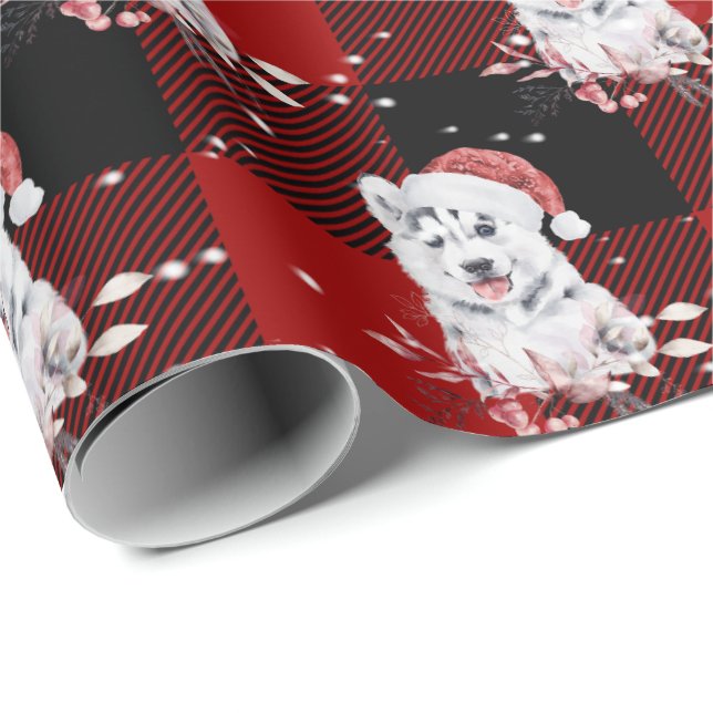 Papel De Regalo Navidades Husky En La Tapa De Búfalo (Esquina del rollo)