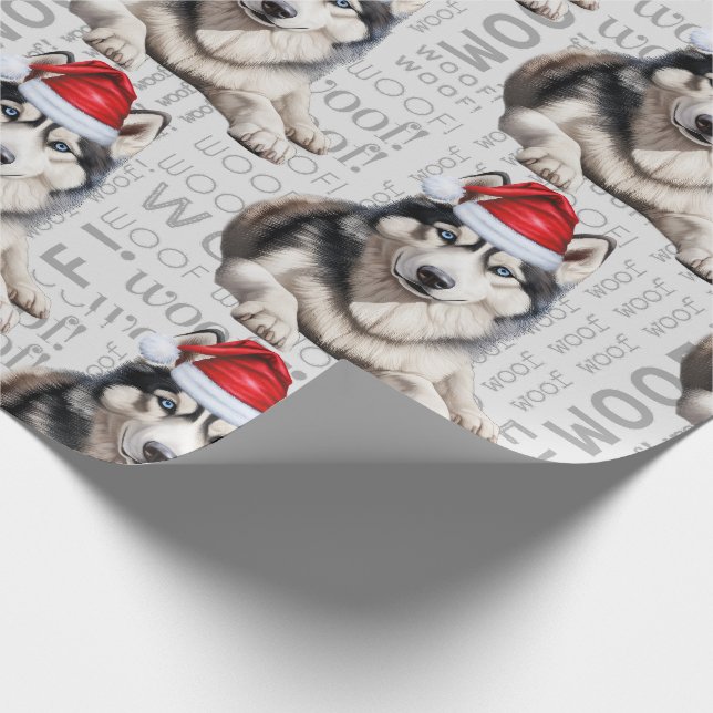 Papel De Regalo Navidades Husky Santa de Siberia para amantes del  (Esquina)