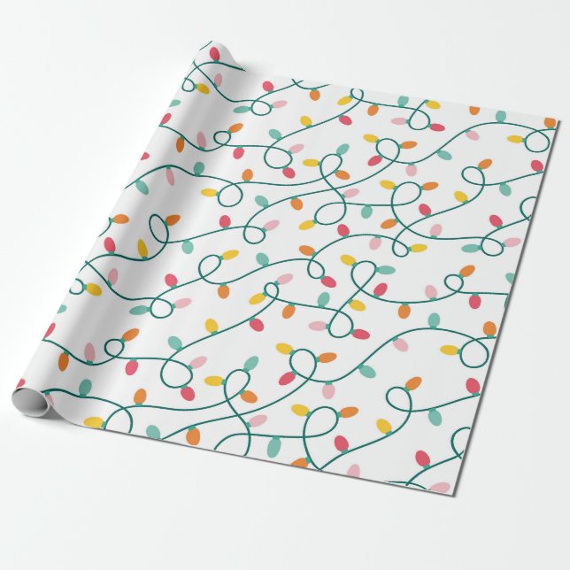 Papel De Regalo Navidades iluminan el fondo blanco (Desenrollado)