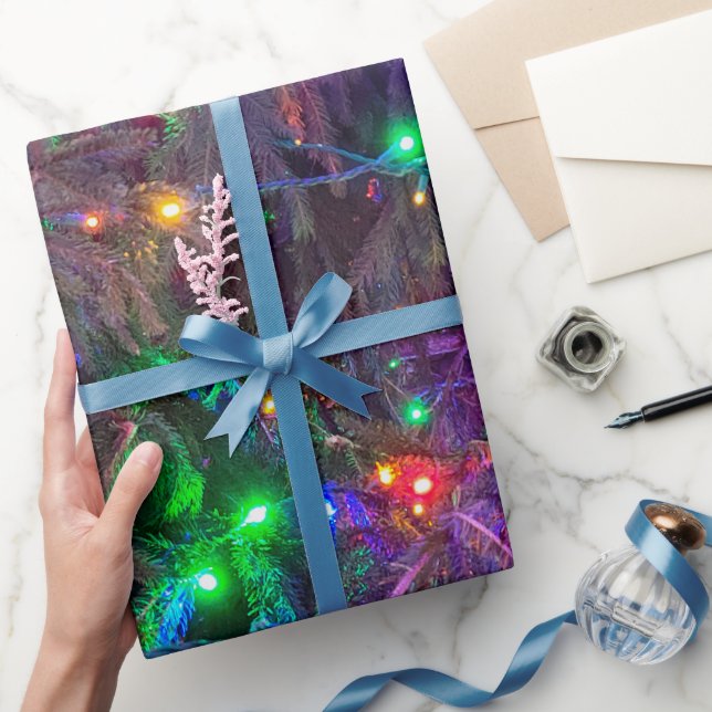 Papel De Regalo Navidades Iluminan Sobre Pino (Regalar)