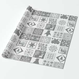 Papel De Regalo Navidades impecables patchwork snowflake nieve cie