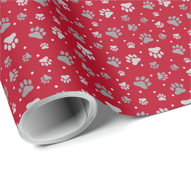 Papel De Regalo Navidades Impresiones de pintura roja y plateada (Esquina del rollo)
