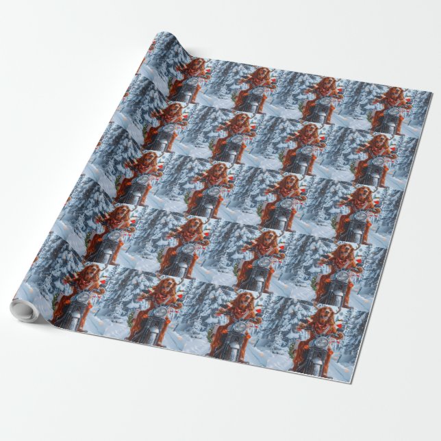 Papel De Regalo Navidades irlandeses de motocicletas Red Setter Do (Desenrollado)