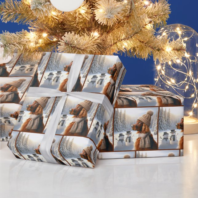 Papel De Regalo Navidades Irlandeses Se Encuentran Con Snowmen (Vacaciones)