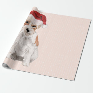 Papel De Regalo Navidades Jack Russell Dog Santa Hat