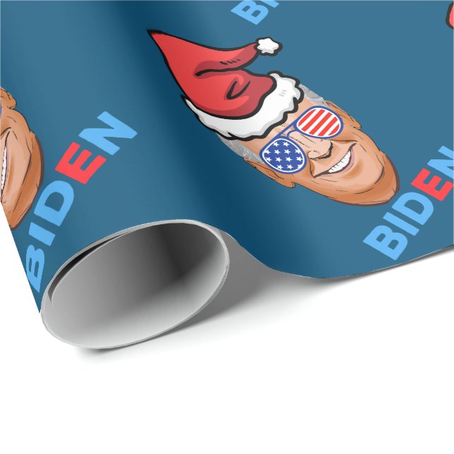 Papel De Regalo navidades joe biden santa sombrero (Esquina del rollo)