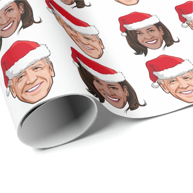 Papel De Regalo Navidades Joe Biden y Kamala Harris (Esquina del rollo)