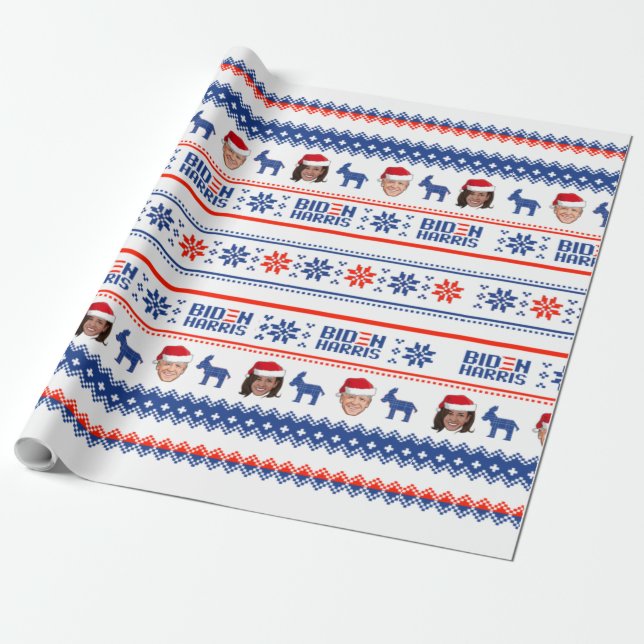 Papel De Regalo Navidades Joe y Kamala (Desenrollado)