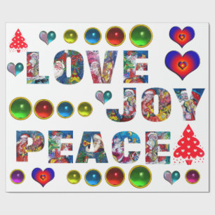 PAPEL DE REGALO NAVIDADES JOY LOVE PEACE