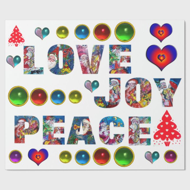 PAPEL DE REGALO NAVIDADES JOY LOVE PEACE (Superficie plana)