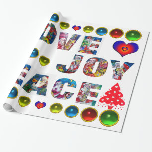 PAPEL DE REGALO NAVIDADES JOY LOVE PEACE