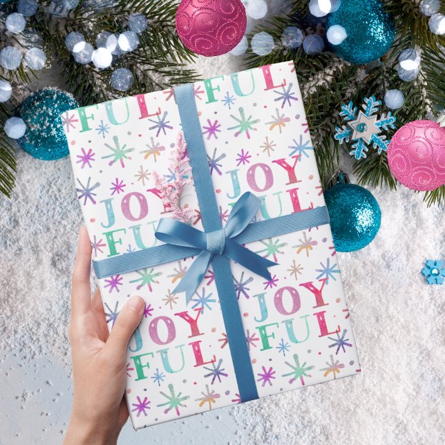 Papel De Regalo Navidades JOYFUL Watercolor Pastel (Subido por el creador)