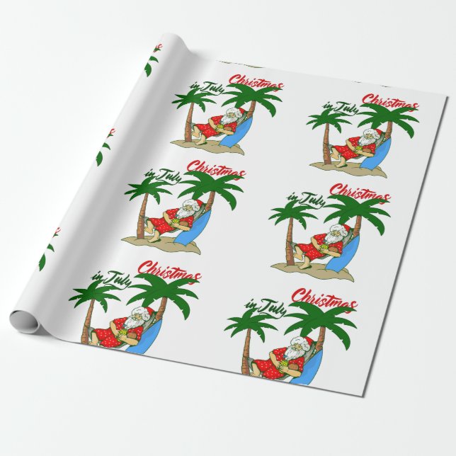 Papel De Regalo navidades july tropical santa claus (Desenrollado)