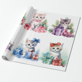 Papel De Regalo Navidades Kittens