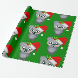 Papel De Regalo navidades koala santa claus