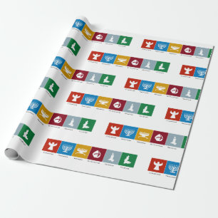 Papel De Regalo Navidades Kwanzaa Hanukkah Solstice Yuletide