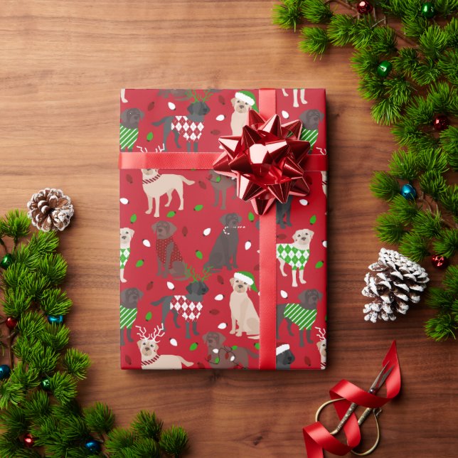 Papel De Regalo Navidades Labrador Retriever (Regalo de vacaciones)