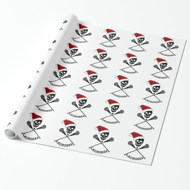 Papel De Regalo Navidades Lacrosse Sticks (Desenrollado)
