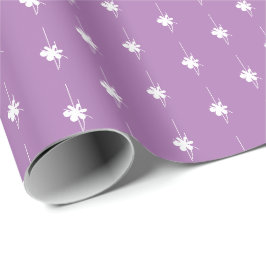 Papel De Regalo Navidades lavanda copos de nieve blancos lindo reg