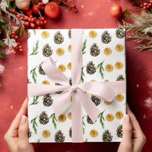 Papel De Regalo Navidades Lemon Slice y Pinecone
