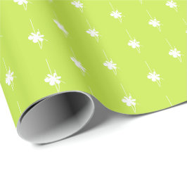 Papel De Regalo Navidades lime copos de nieve blanca y verde lindo