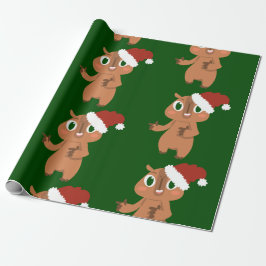 Papel De Regalo navidades lindos capybara santa claus
