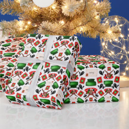 Papel De Regalo Navidades lindos y festivos de reno rojo