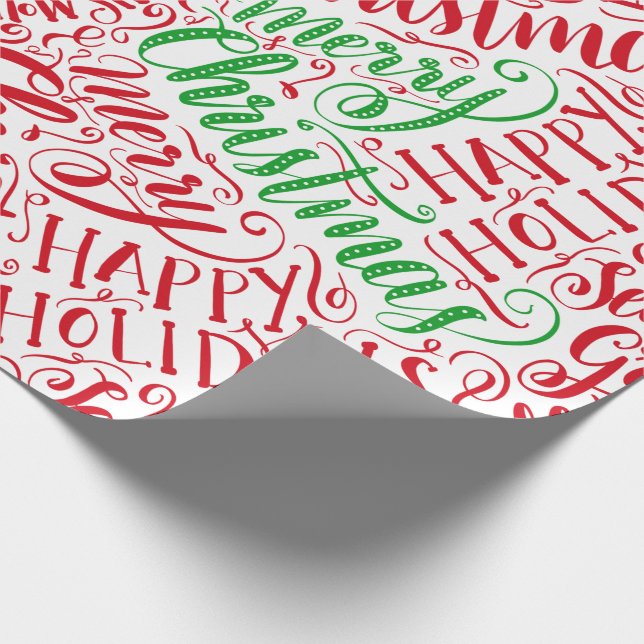 Papel De Regalo Navidades llaman caligrafía Mandala roja (Esquina)