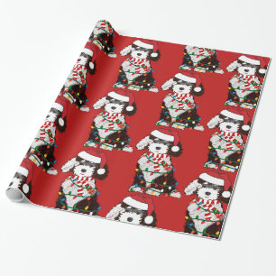 Papel De Regalo Navidades Luces Sheepadoodle Red