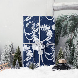 Papel De Regalo Navidades lux elegantes baubles en azul