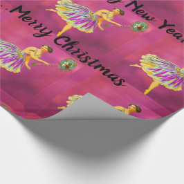 Papel De Regalo Navidades mágicos saludan a un hato divertido