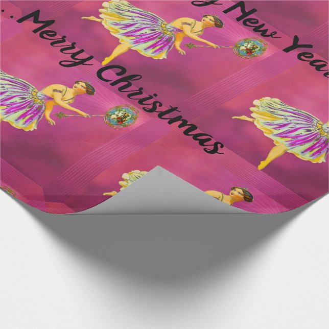 Papel De Regalo Navidades mágicos saludan a un hato divertido (Esquina)