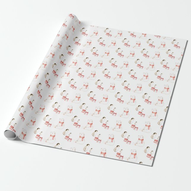 Papel De Regalo Navidades malcriados y blancos (Desenrollado)